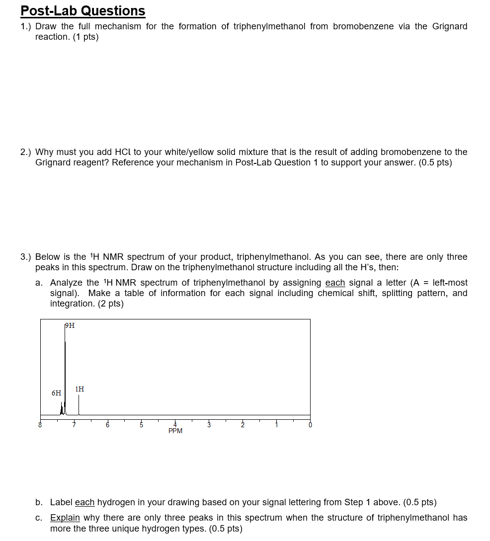 Solved PostLab Questions 1.) Draw the full mechanism for
