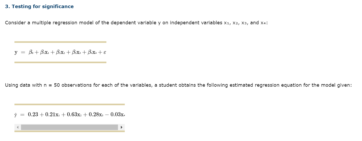 Solved Consider a multiple regression model of the dependent | Chegg.com