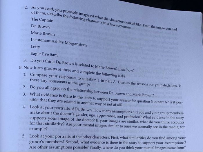 EXERCISE 1.3 I. Read this story and answer the | Chegg.com