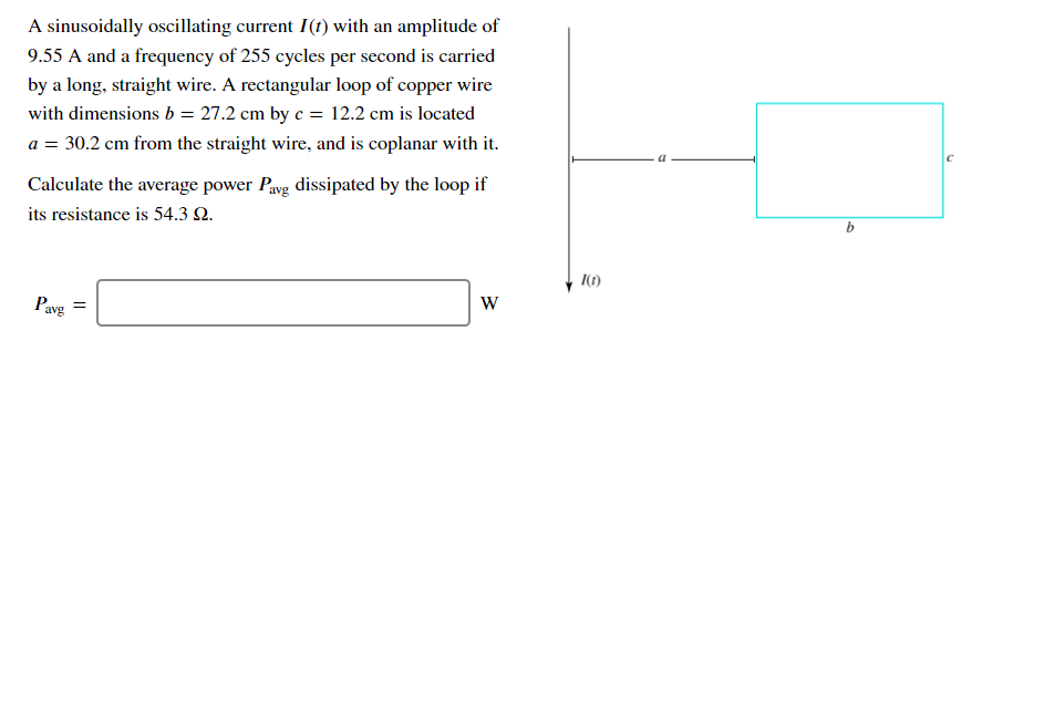 Solved A sinusoidally oscillating current I(t) with an | Chegg.com