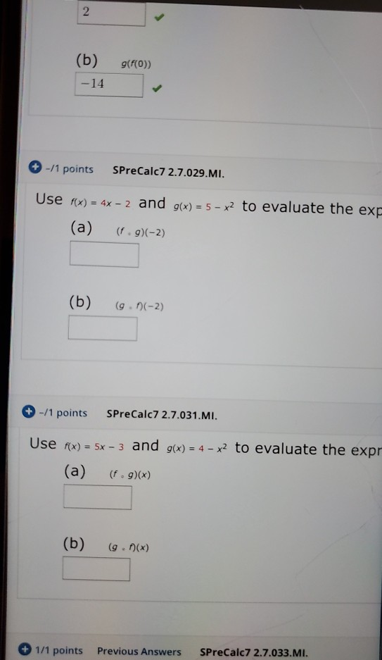 Solved (b) G(0) -14 -/1 Points SPreCalc7 2.7.029.MI. Use | Chegg.com