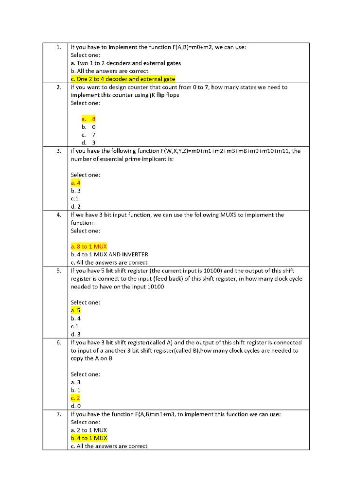 Solved 1. If you have to implement the function | Chegg.com