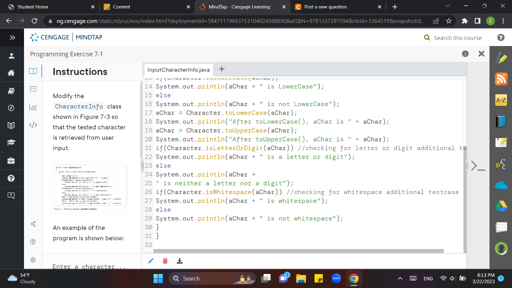 Solved Modify the CharacterInfo class shown in Figure 7-3 so | Chegg.com