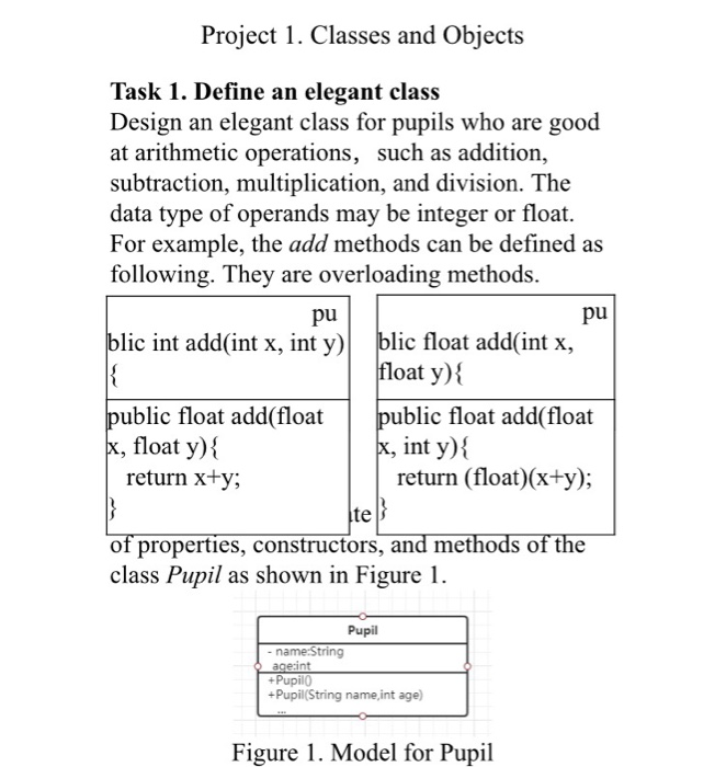 Solved Project 1. Classes and Objects Task 1. Define an | Chegg.com
