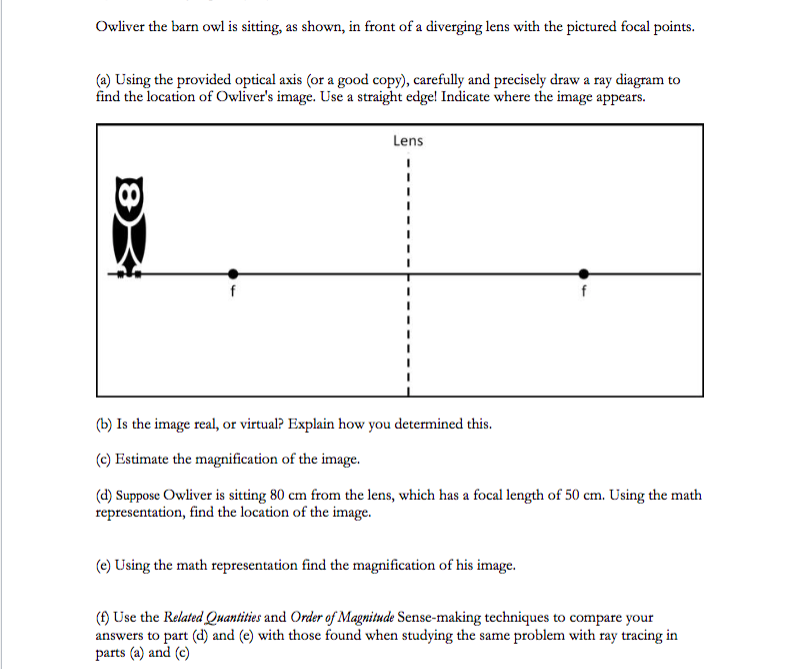 Solved Owliver the barn owl is sitting, as shown, in front | Chegg.com