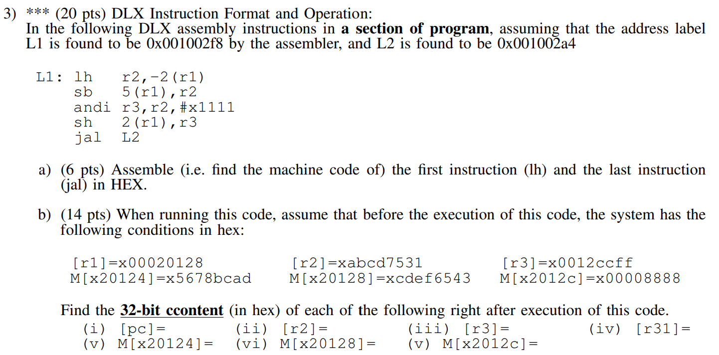 DLX Instruction Format and Operation In the