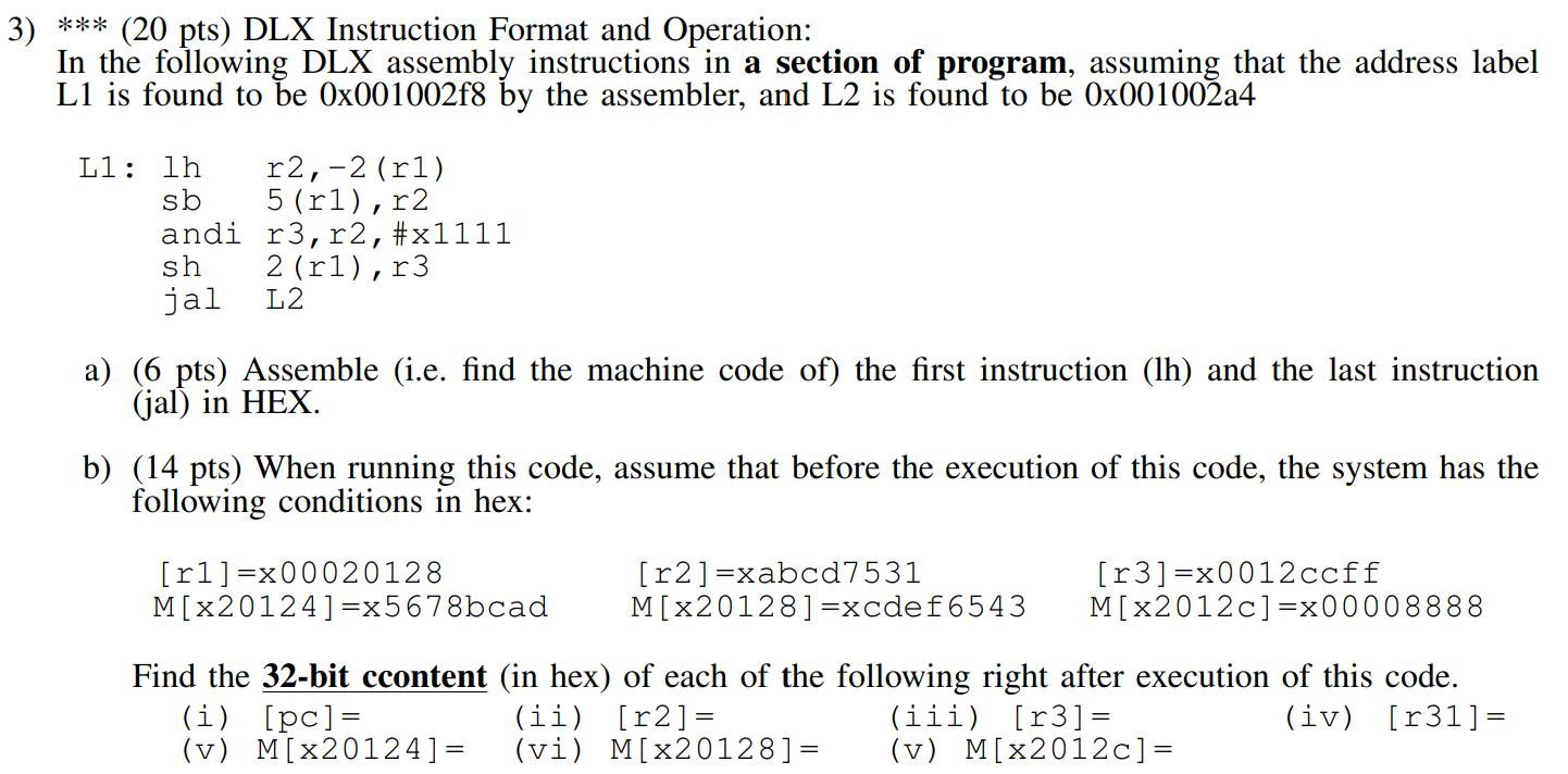 DLX Instruction Format and Operation: In the | Chegg.com