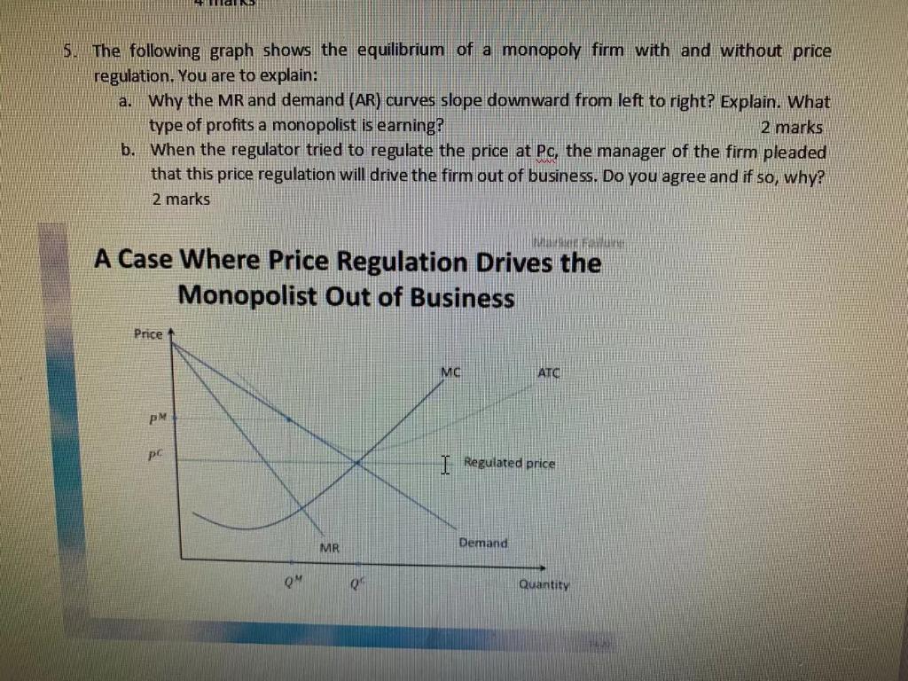 Solved 5. The following graph shows the equilibrium of a | Chegg.com
