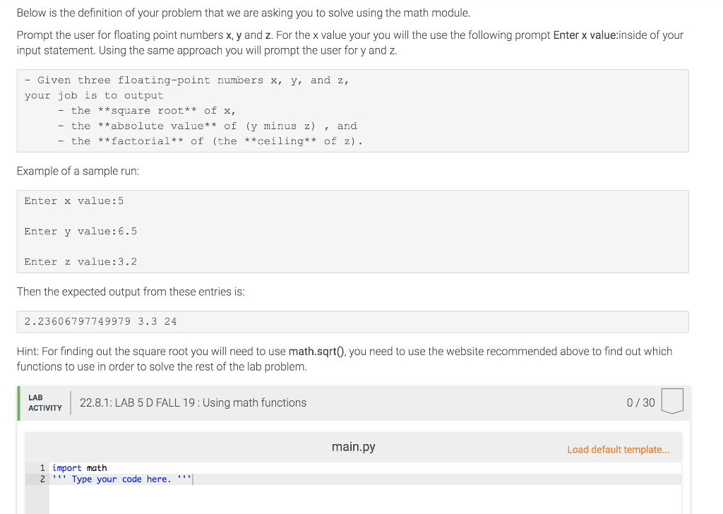 Solved Below is the definition of your problem that we are | Chegg.com