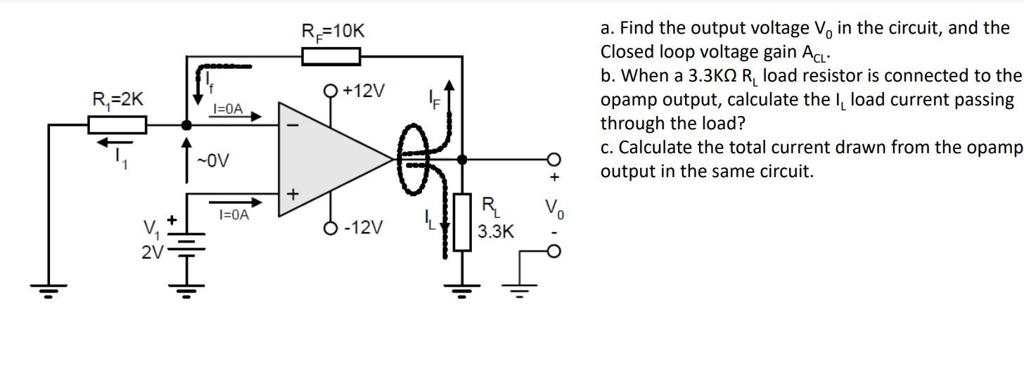 Solved a. Find the output voltage V0 in the circuit, and the | Chegg.com