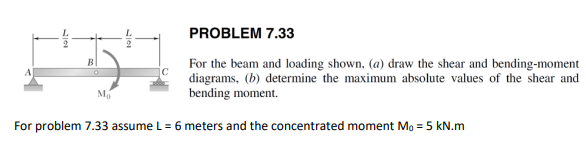 Solved B PROBLEM 7.33 For The Beam And Loading Shown, (a) | Chegg.com