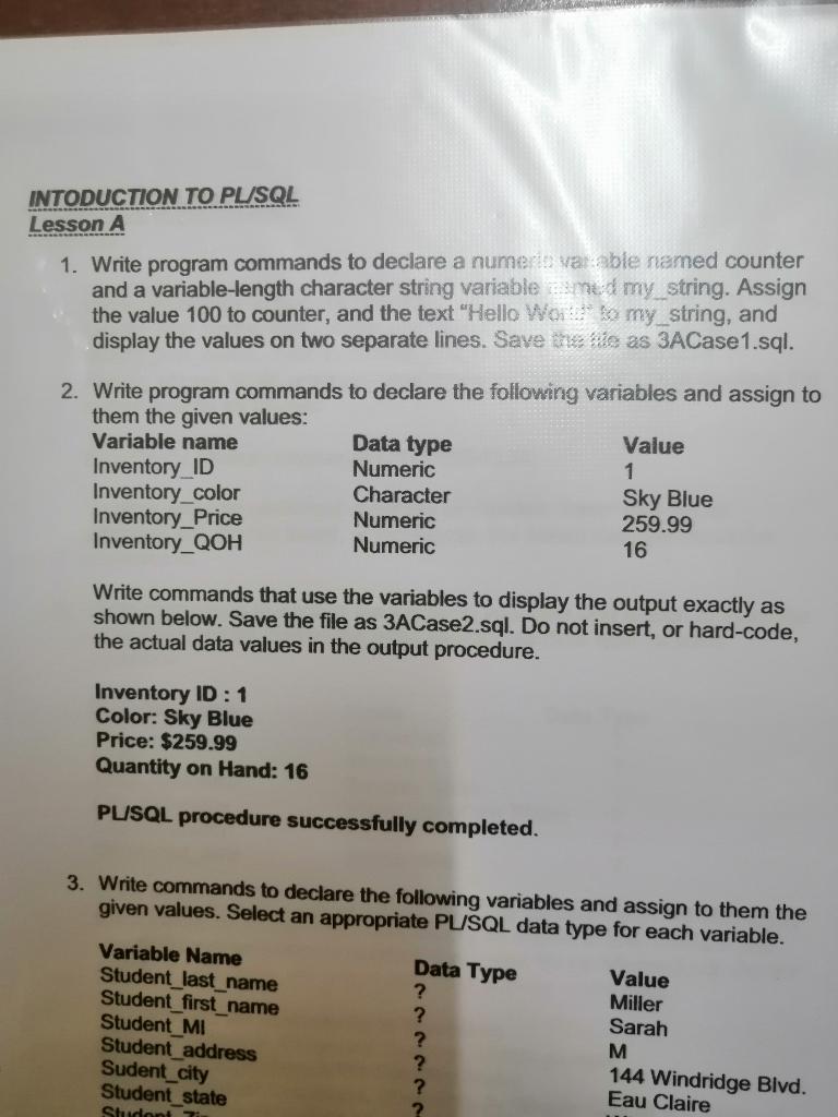 Solved Question 2. The codes are as to be written in oracle | Chegg.com