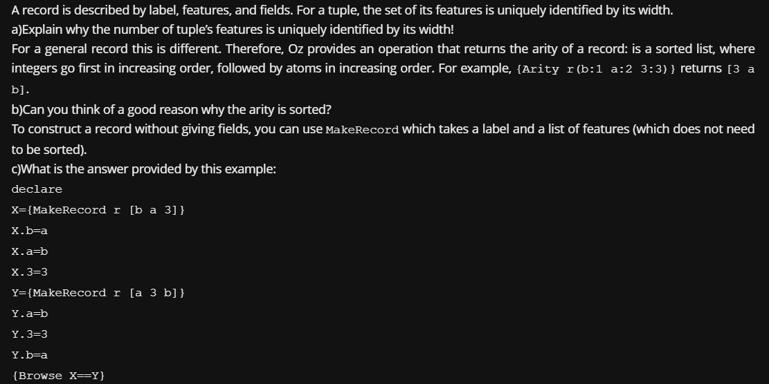 Solved A record is described by label, features, and fields. | Chegg.com