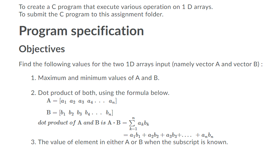 Solved To create a C program that execute various operation | Chegg.com