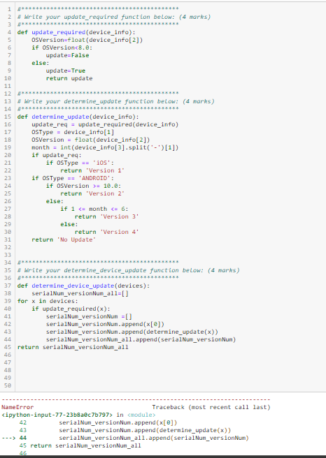 Solved 21 23 1 2 Write your update_required function below: | Chegg.com