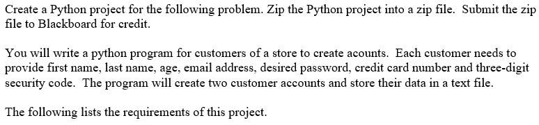 Solved Create a Python project for the following problem. | Chegg.com