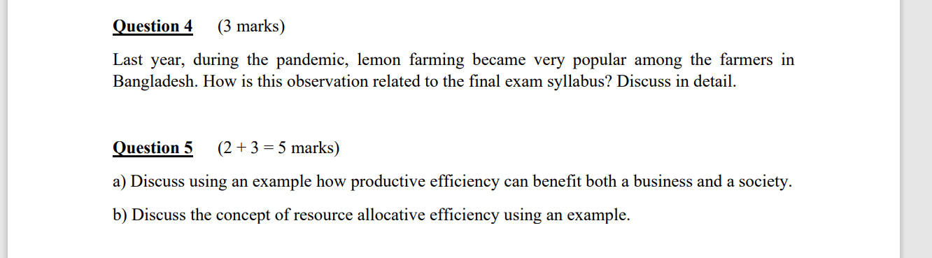 Solved Question 4 (3 marks) Last year, during the pandemic, | Chegg.com