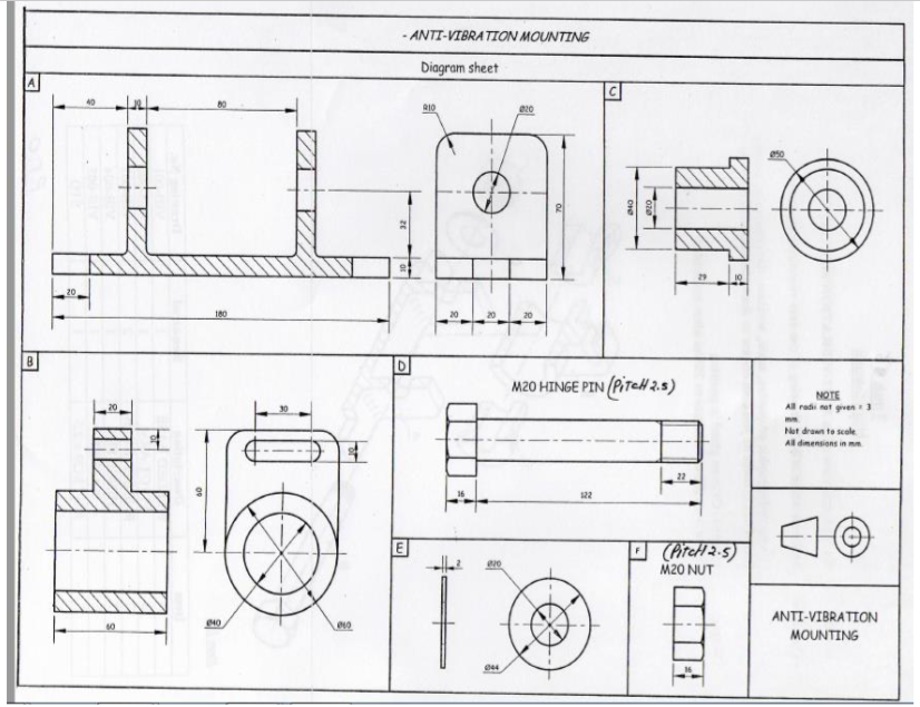 Solved Given An isometric view of an ANTI-VIBRATION | Chegg.com