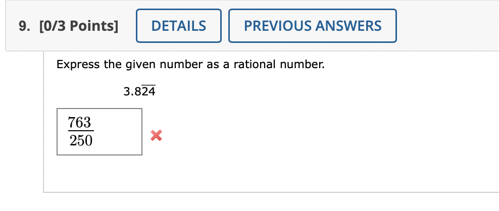 Solved Express the given number as a rational number. | Chegg.com