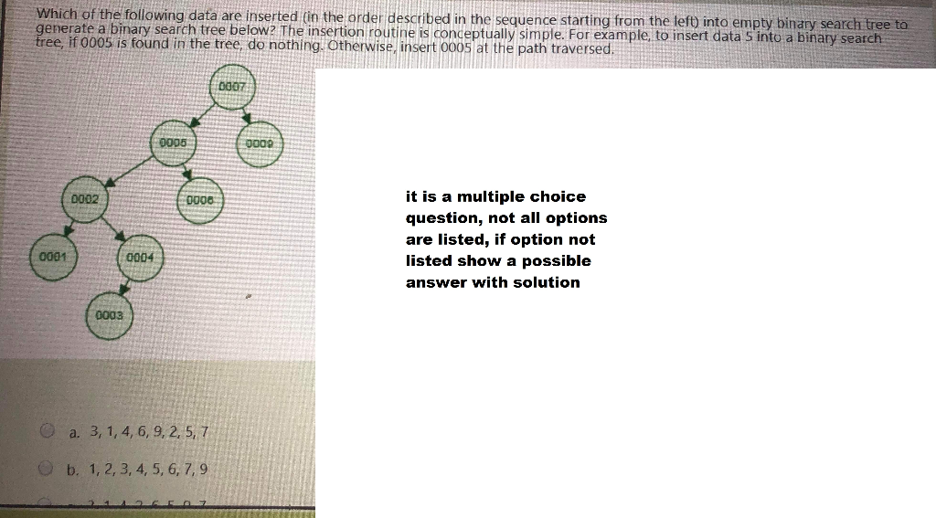 Solved data structure q, show solution/reasoning as to how | Chegg.com