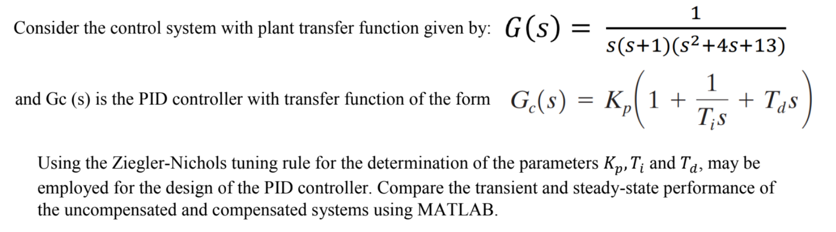 Solved 1 Consider the control system with plant transfer | Chegg.com