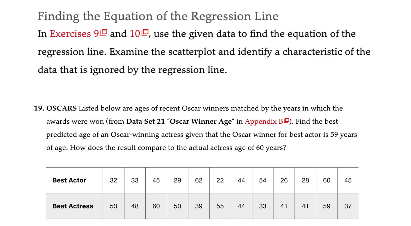 Solved Finding the Equation of the Regression Line In | Chegg.com