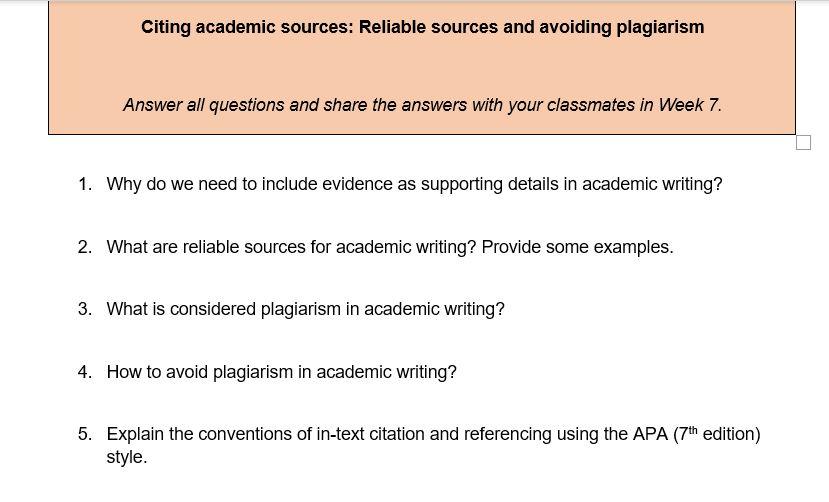 Citing academic sources: Reliable sources and | Chegg.com