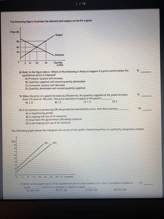 Solved 2/15 The following figure Illustrates the demand and | Chegg.com