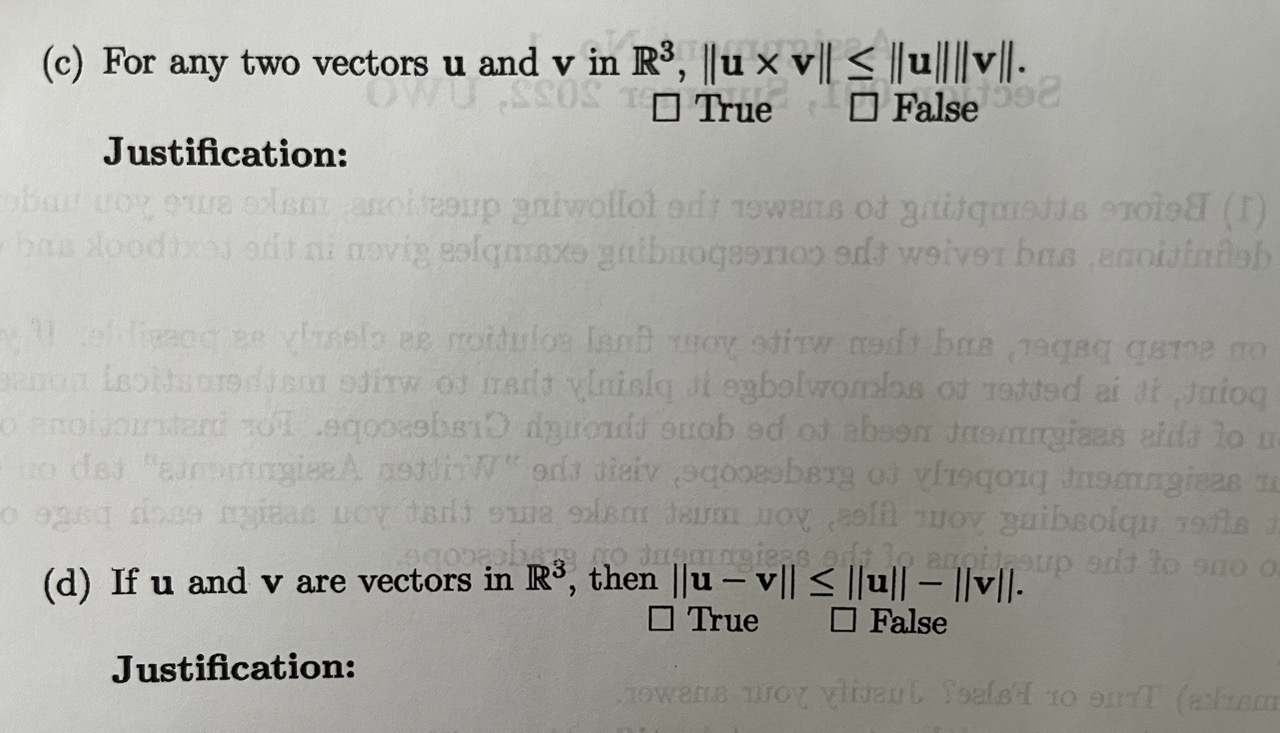 Solved C For Any Two Vectors U And V In R Uvuv Chegg Com