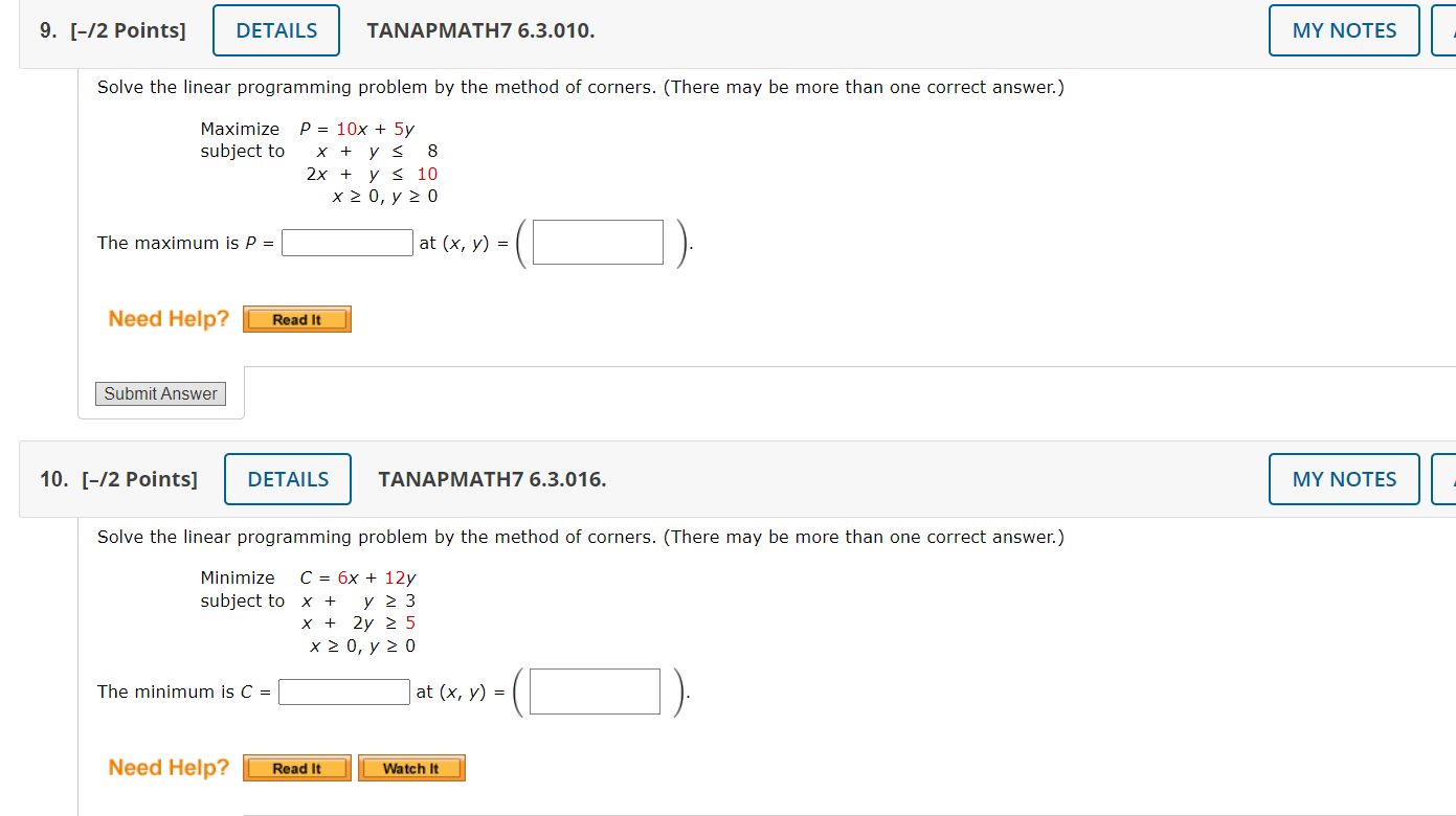 Solved Solve The Linear Programming Problem By The Method Of | Chegg.com