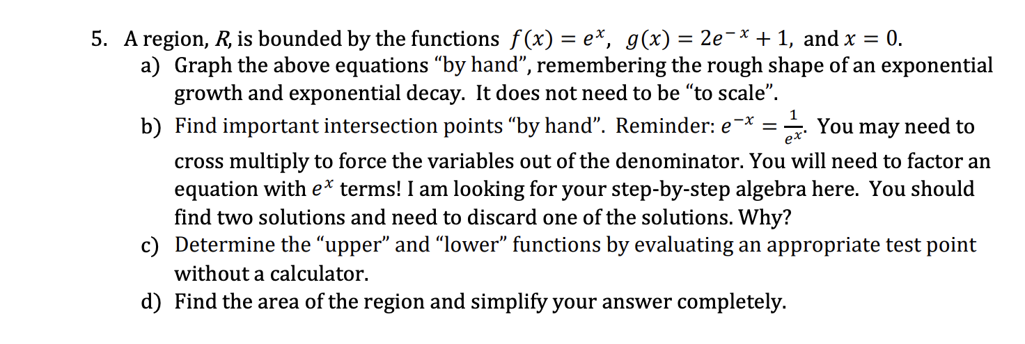 Solved 5. A region, R, is bounded by the functions | Chegg.com