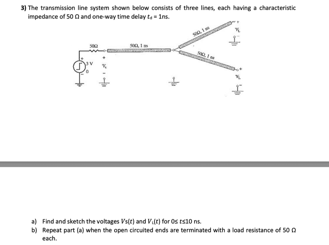 Solved The transmission line system shown below consists of | Chegg.com