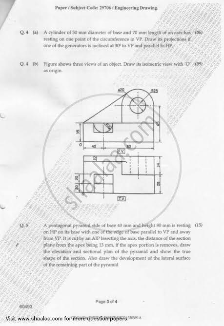 Solved Paper / Subject Code: 297706 / Engineering Drawing 04 | Chegg.com