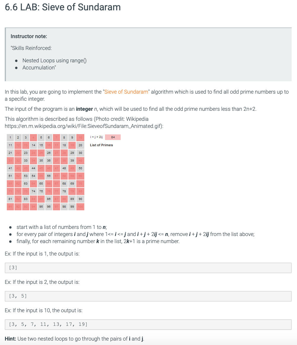 Instructor note: "Skills Reinforced: - Nested Loops | Chegg.com