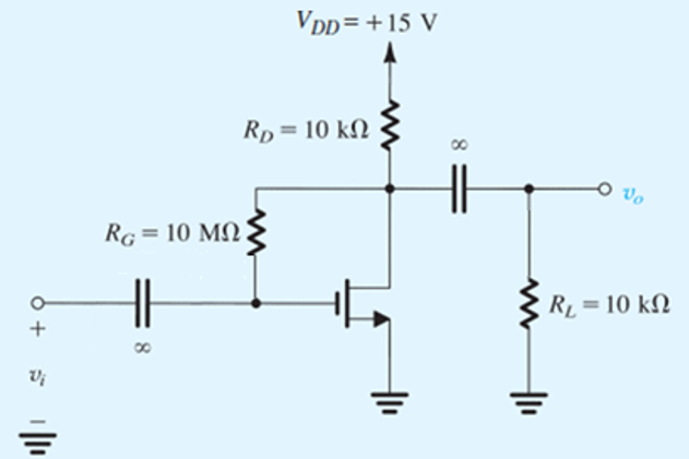 Solved For the NMOS amplifier circuit shown in the below | Chegg.com