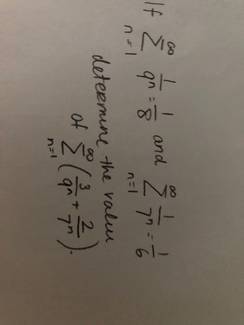 Solved 7 1f E 97 E and 운 71 - 이 n=1 determine the valiu of | Chegg.com