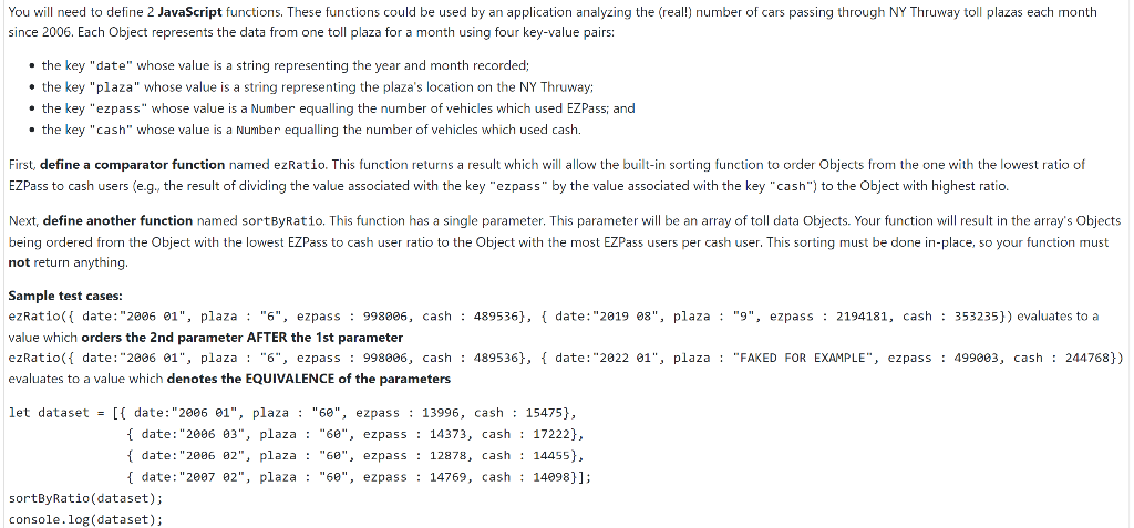 Solved You will need to define 2 JavaScript functions. These | Chegg.com