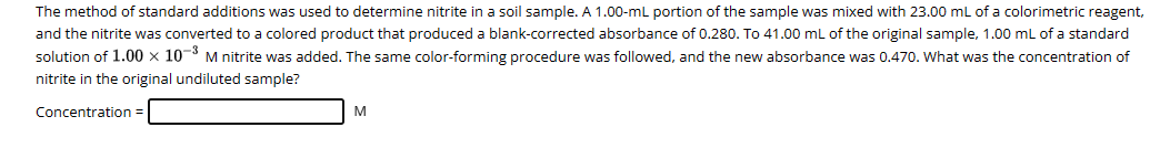 Solved The method of standard additions was used to | Chegg.com