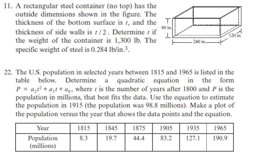 Solved 11. A Rectangular Steel Container (no Top) Has The | Chegg.com