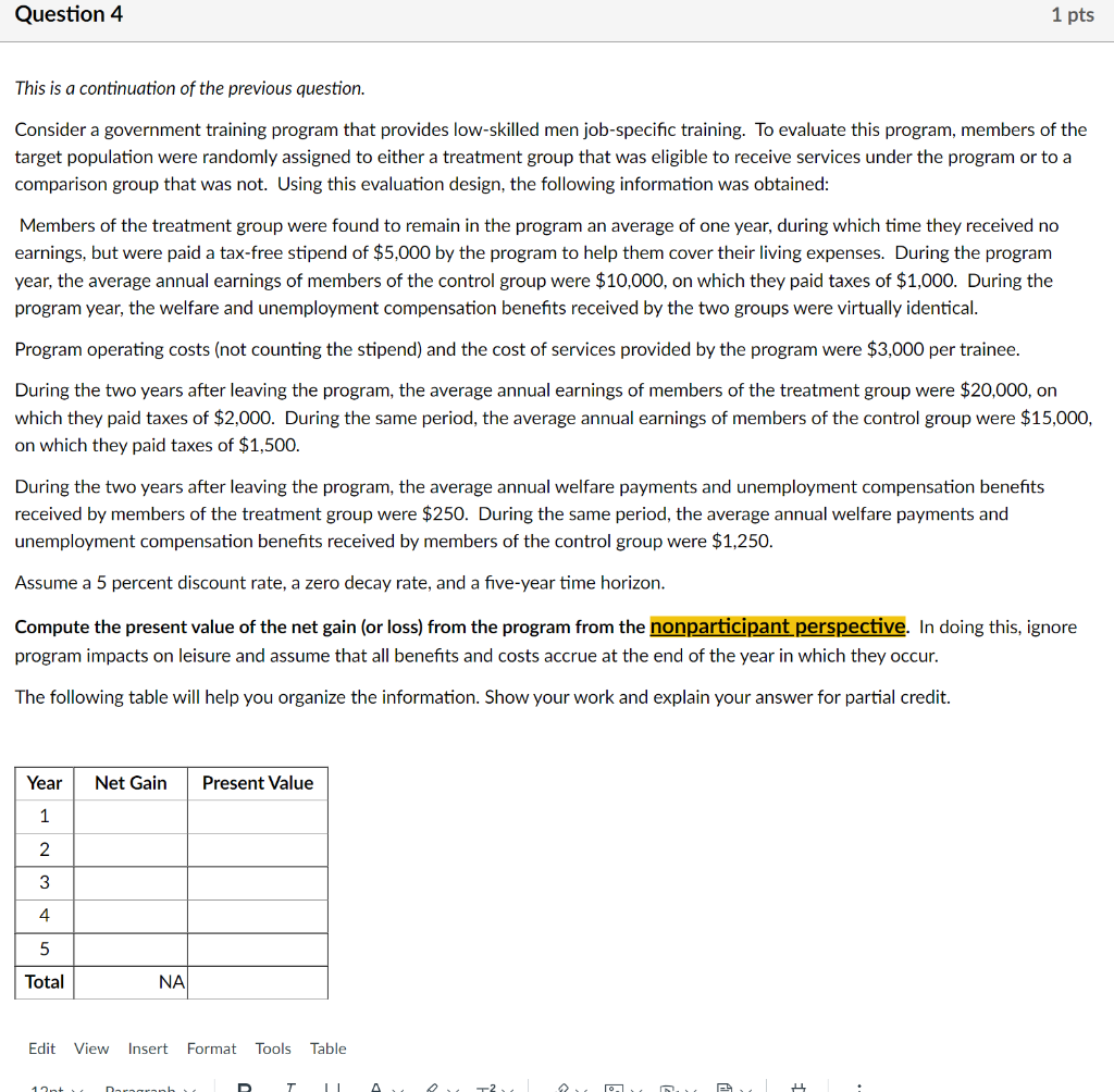 This question in and of itself can be a standalone