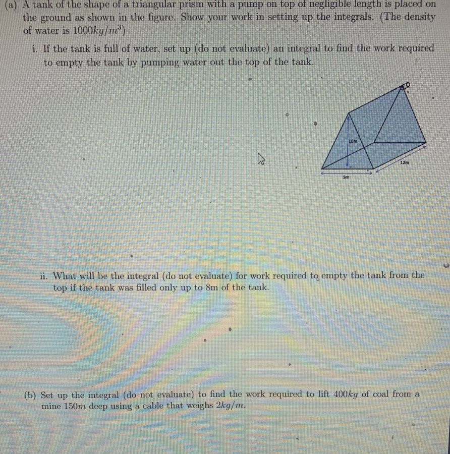 Solved (a) A tank of the shape of a triangular prism with a | Chegg.com