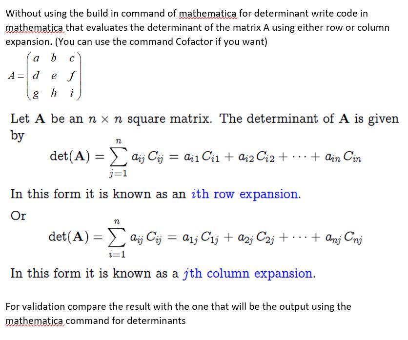 Solved Without using the build in command of mathematica for