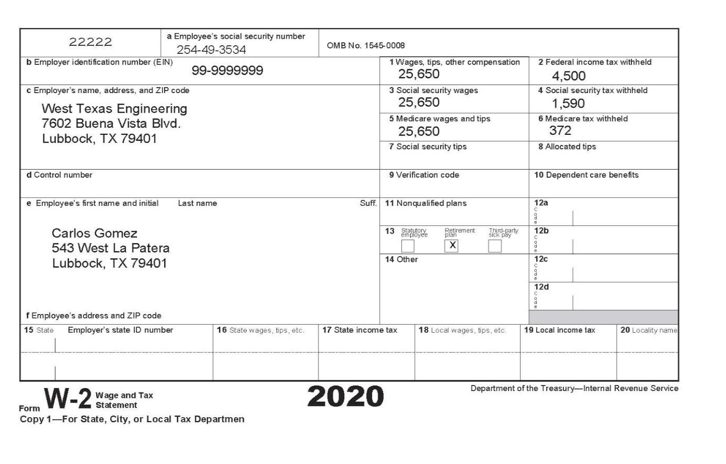 Requirements: Complete the Tax Formula for | Chegg.com