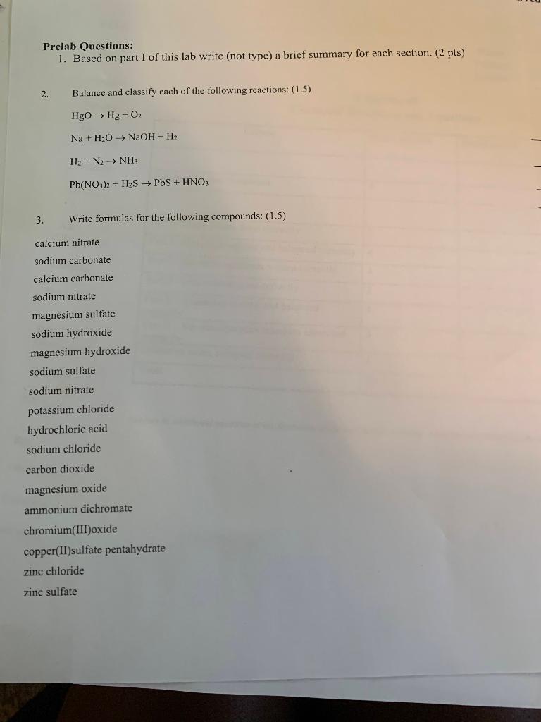 Solved Prelab Questions: 1. Based on part I of this lab | Chegg.com