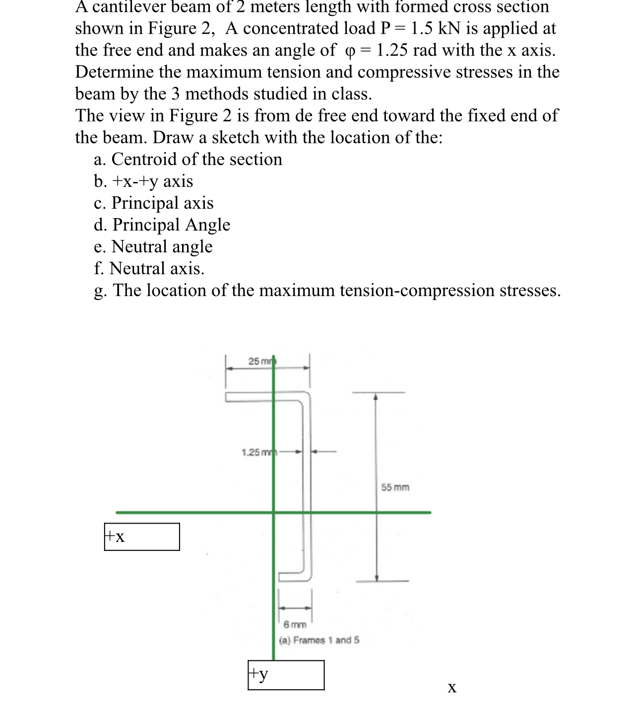 Solved A cantilever beam of 2 meters length with formed | Chegg.com