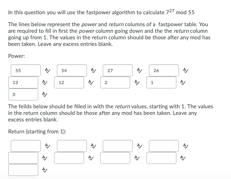 Solved In this question you will use the fastpower algorithm | Chegg.com