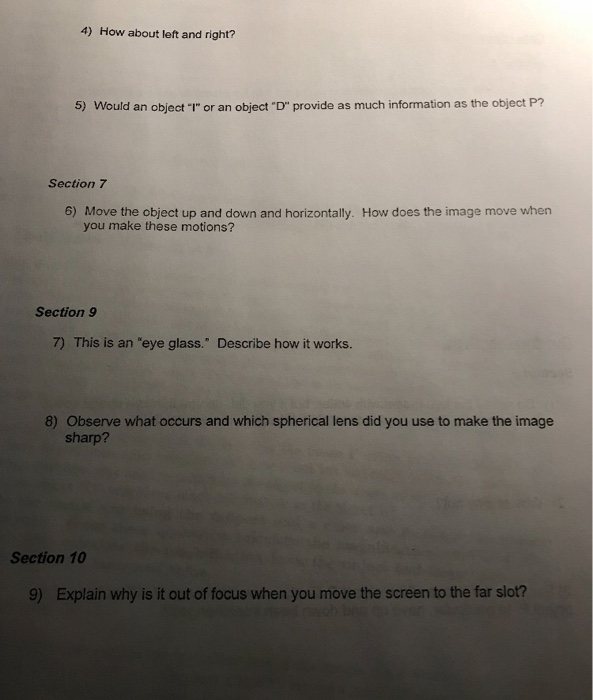 4) How about left and right? 5) Would an object I" or | Chegg.com