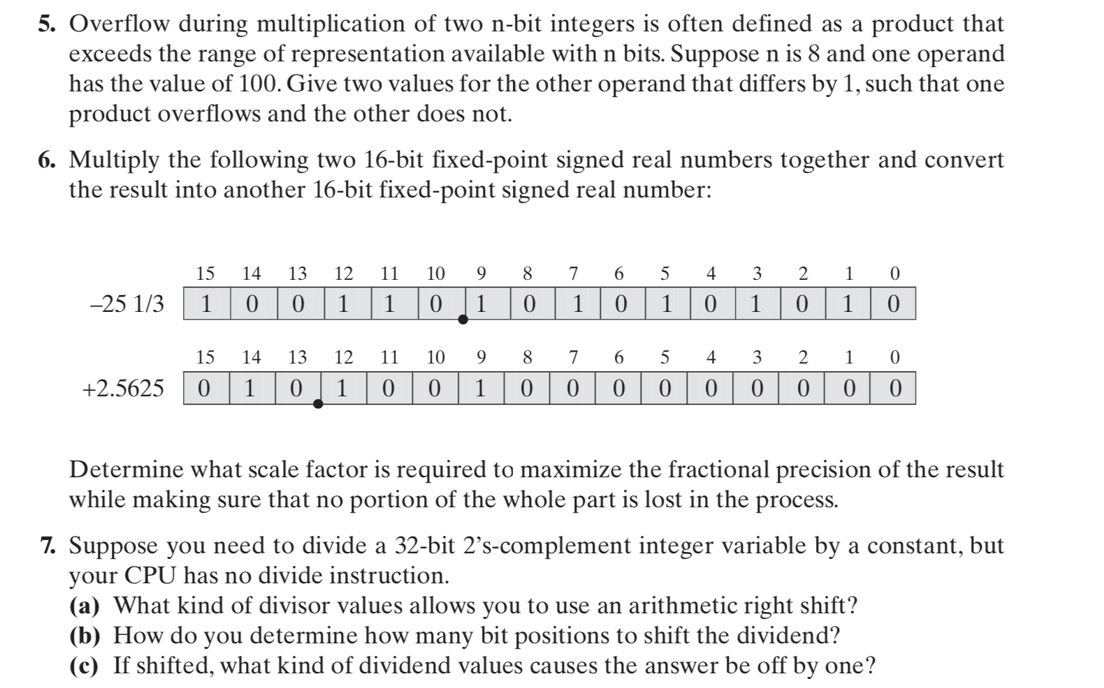 5. Overflow During Multiplication Of Two N-bit | Chegg.com