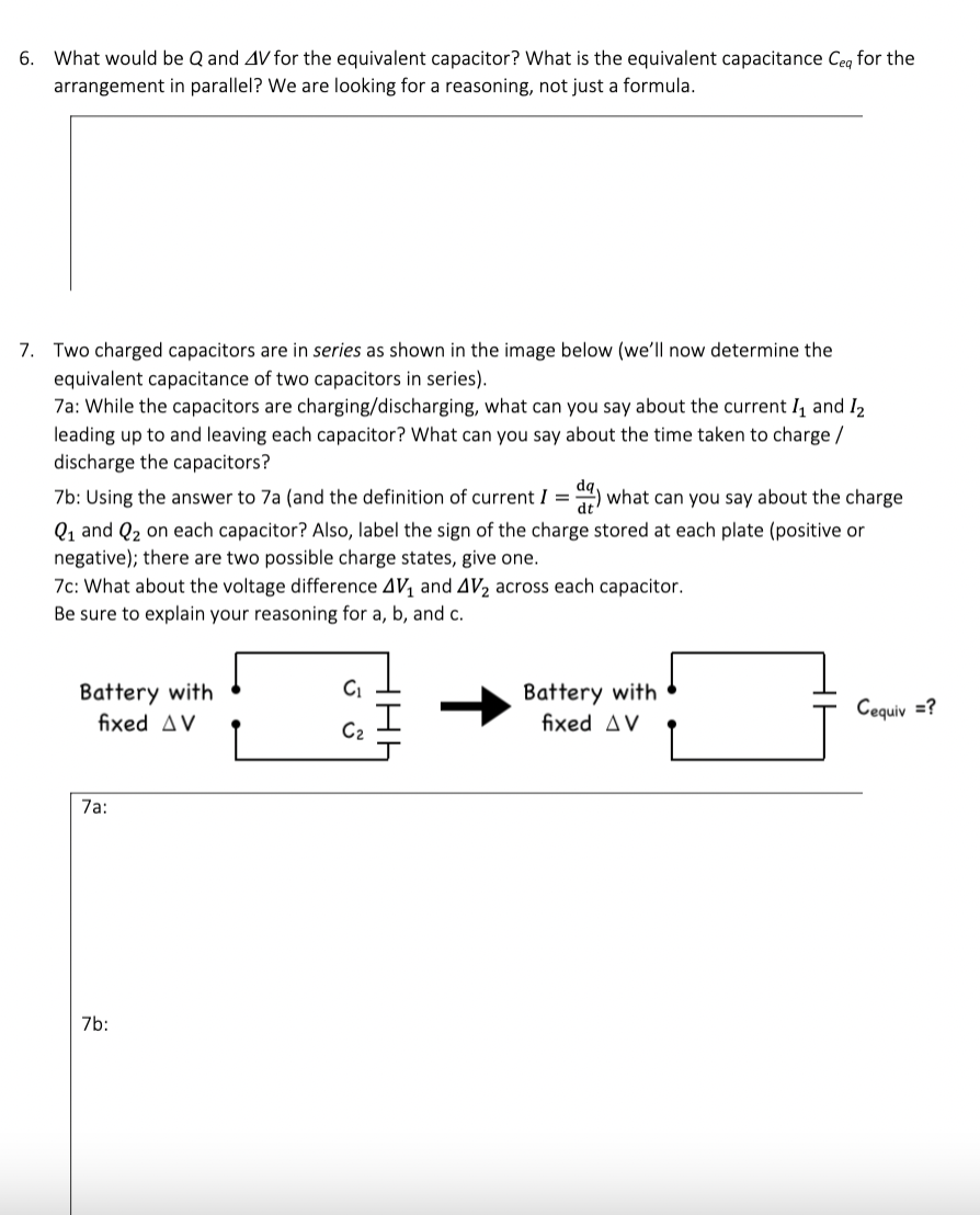 Solved EXERCISE 2 CAPACITORS IN SERIES AND PARALLEL o