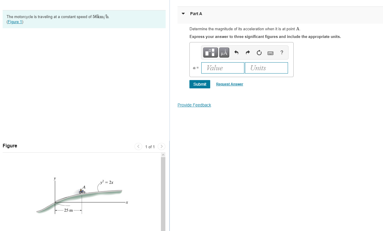 Solved v Part A The motorcycle is traveling at a constant | Chegg.com